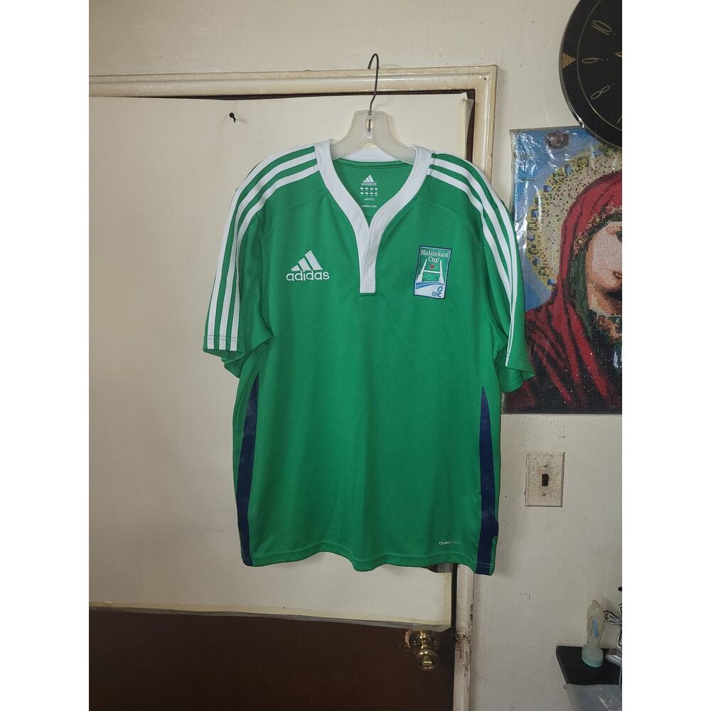 Adidas Heineken Jersey Adult Extra Large Green Beer Shirt Short Sleeve XL Men